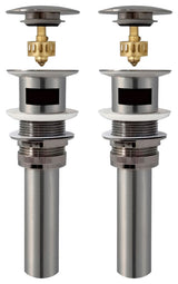 STYLISH Brushed Nickel Pop-Up Bathroom Sink with Overflow Set of Two