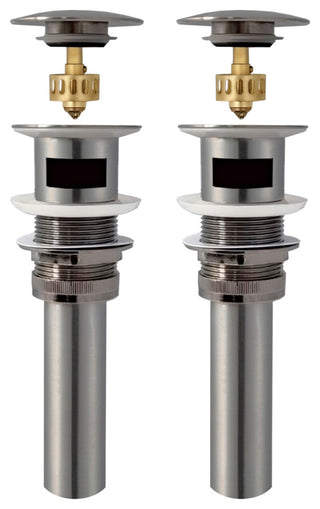 STYLISH Brushed Nickel Pop-Up Bathroom Sink with Overflow Set of Two