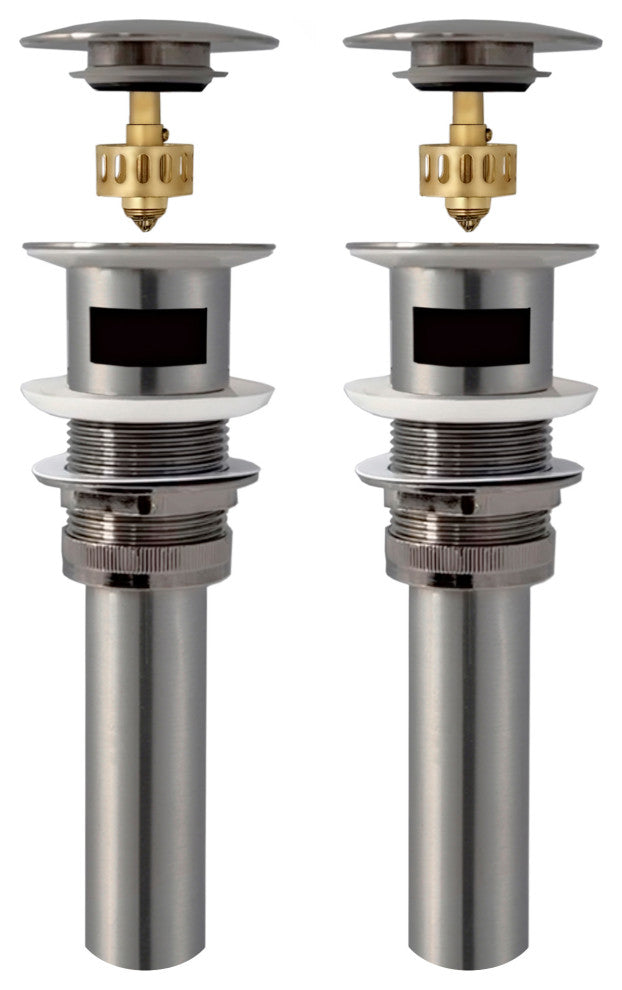 STYLISH Brushed Nickel Pop-Up Bathroom Sink with Overflow Set of Two