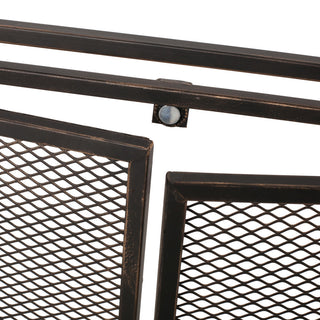 Samantha Iron Fireplace Screen, Black Brushed Gold