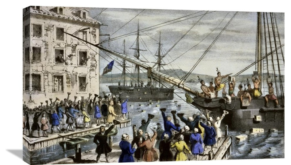 "Destruction of Tea at Boston Harbor" Artwork, 30"x18"