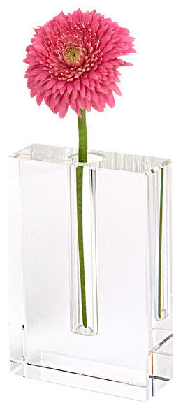 Rita Handcrafted Rectangle 6" Optical Crystal Bud Vase
