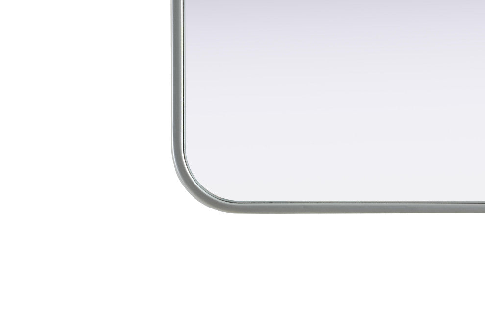 Home Living Contour Metal Rectangle Mirror 24x32, Silver