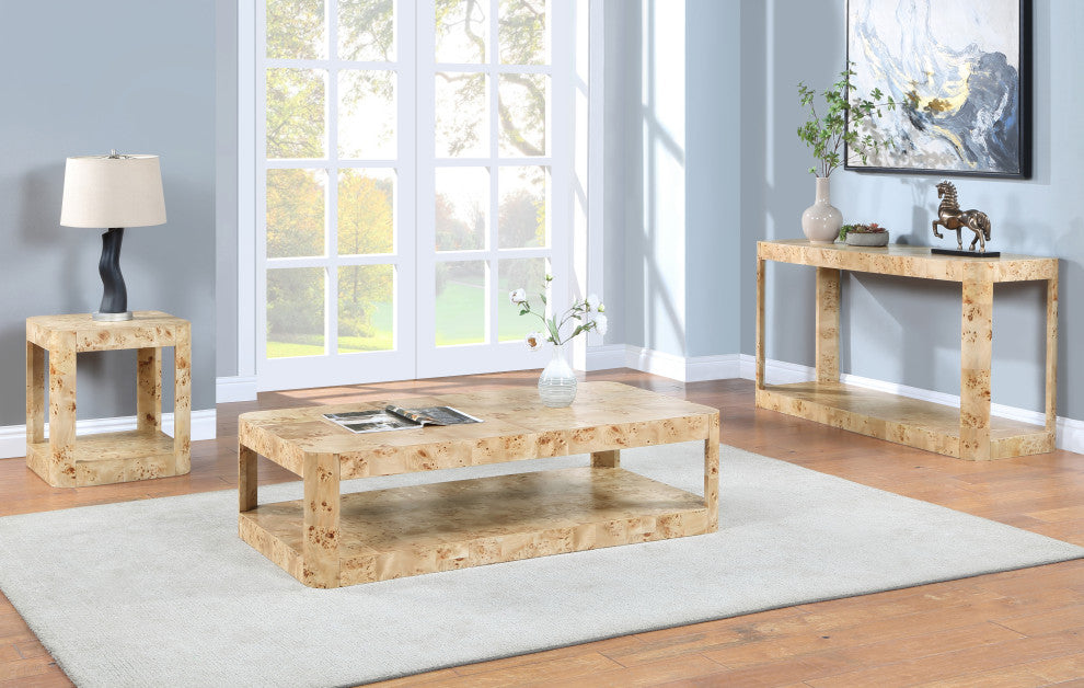 Reeves Table, Black, Coffee Table, Beige, End Table
