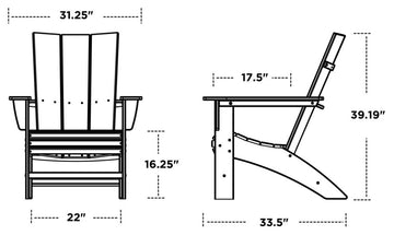 Polywood Modern Curveback Adirondack Chair, Sand