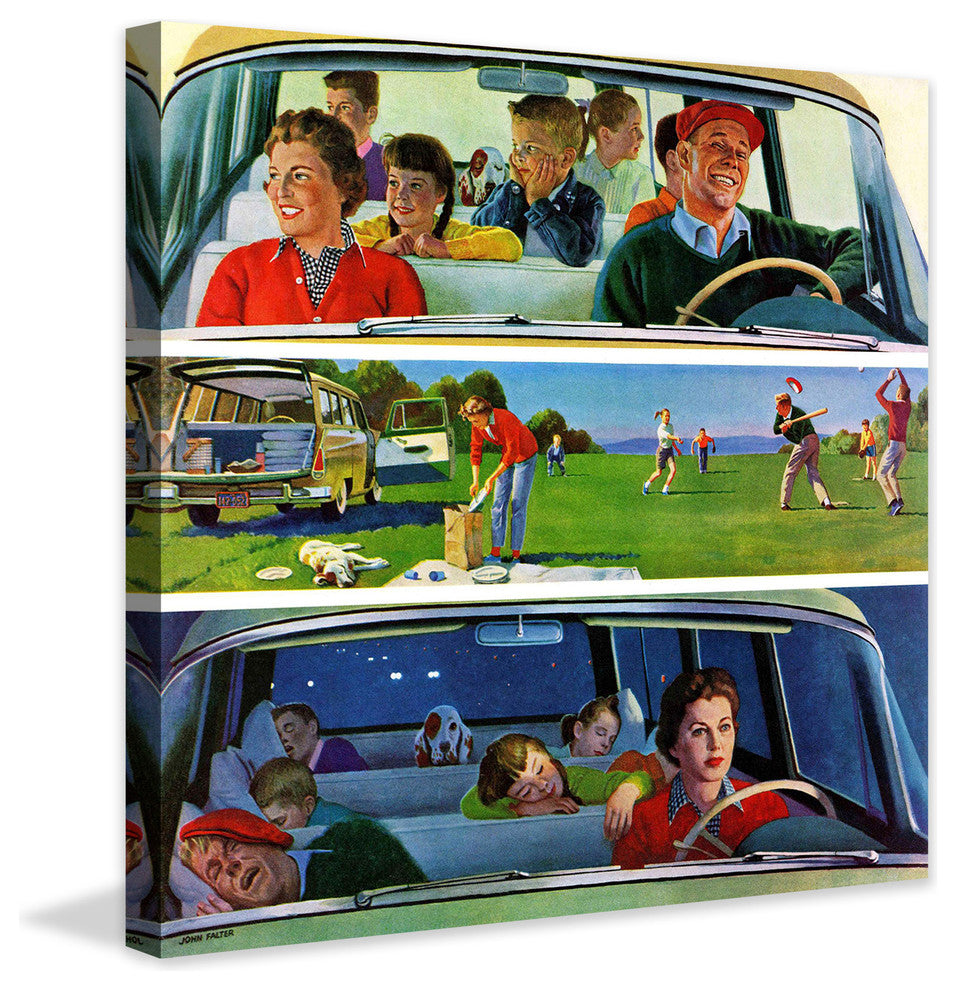 "Before, During and After Picnic" Print on Canvas by John Falter