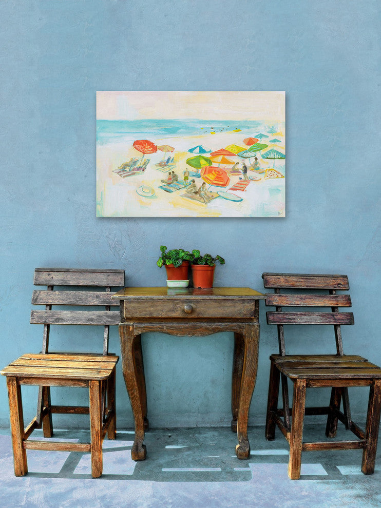 "Beach Diversity" Painting Print on Wrapped Canvas, 18"x12"