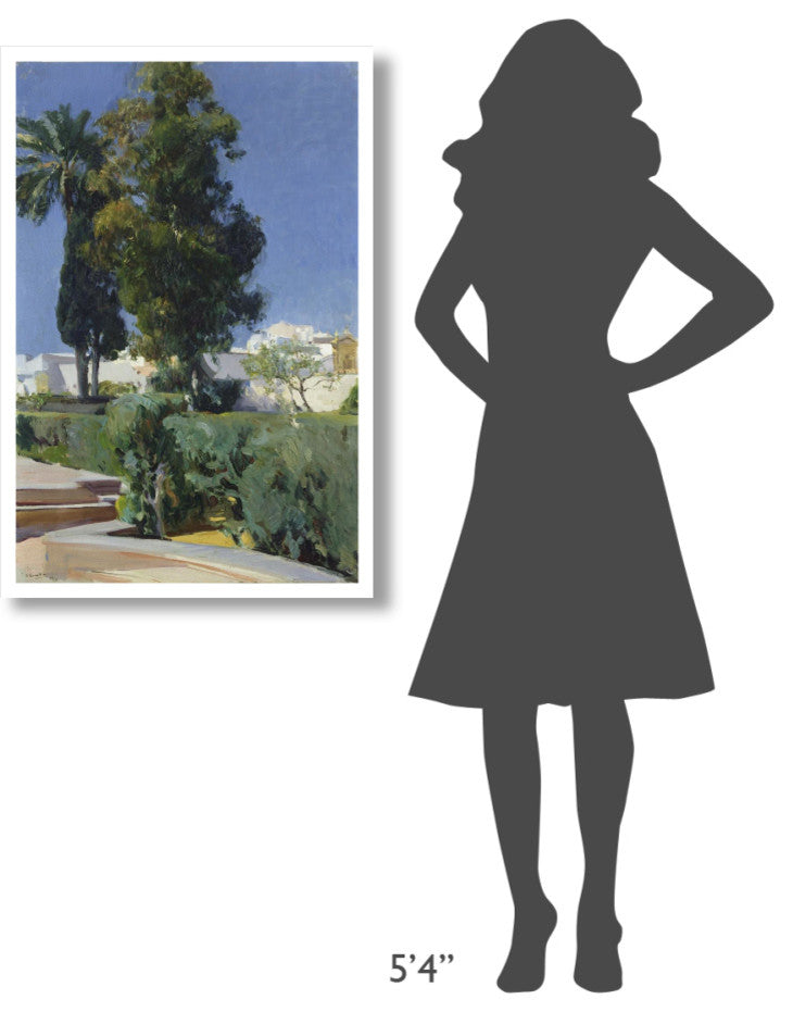 "Corner of the Garden, Alcazar, Sevilla" Paper Art, 26"x38"