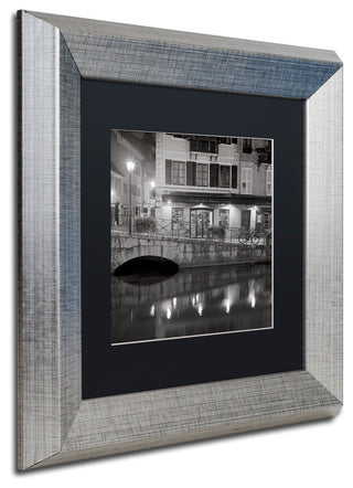 Alan Blaustein 'Cafe des Ducs 1' Art, Silver Frame, Black Mat, 11x11
