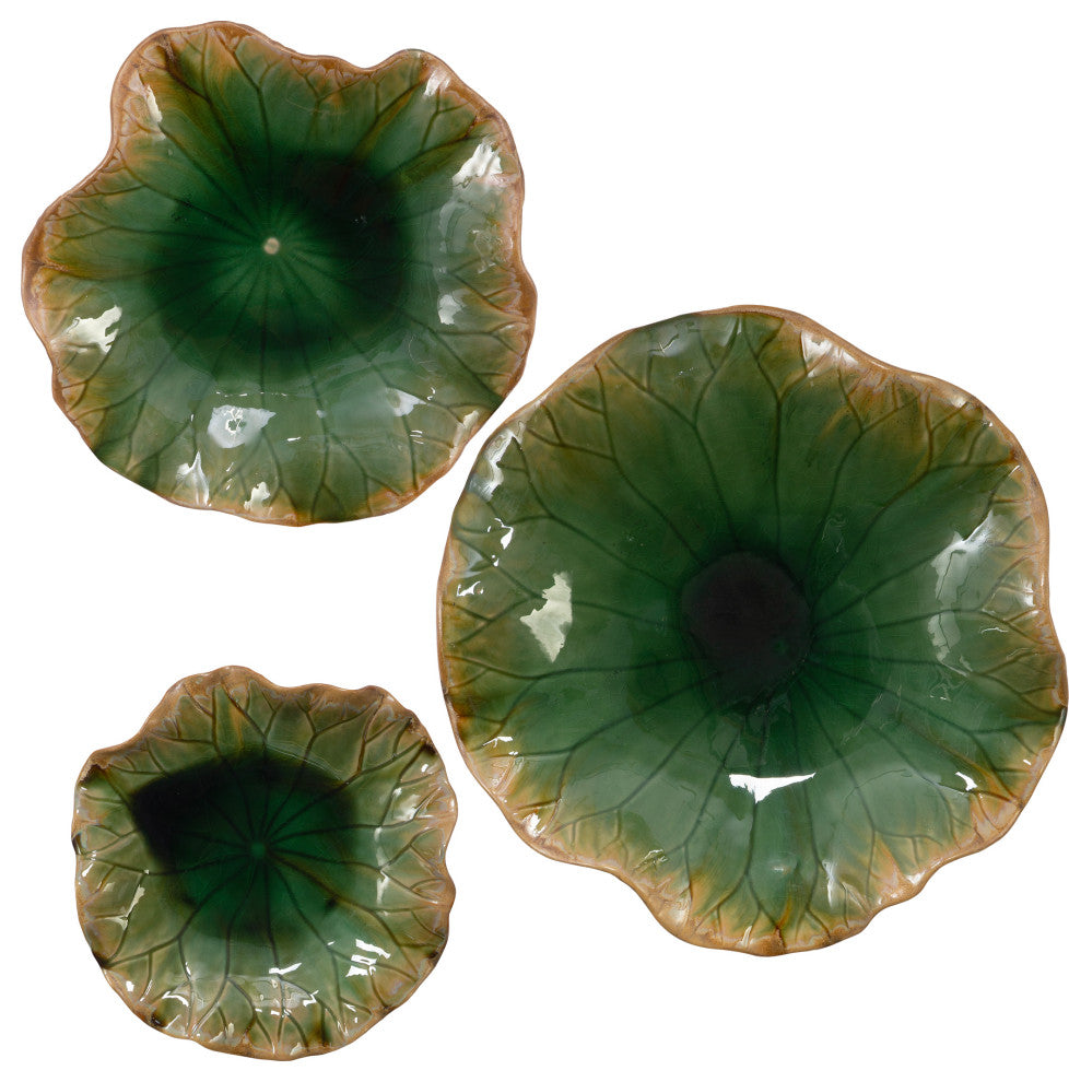 Abella Ceramic Wall Decor, Green, Set of 3