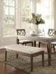 Acme Claudia Bench, Beige Linen and Salvage Brown