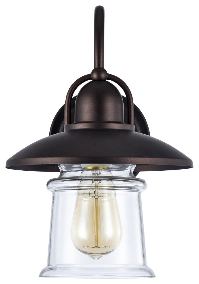 CHLOE  Manette Industrial Style 1-Light Oil Rubbed Bronze Wall Sconce, 9" W