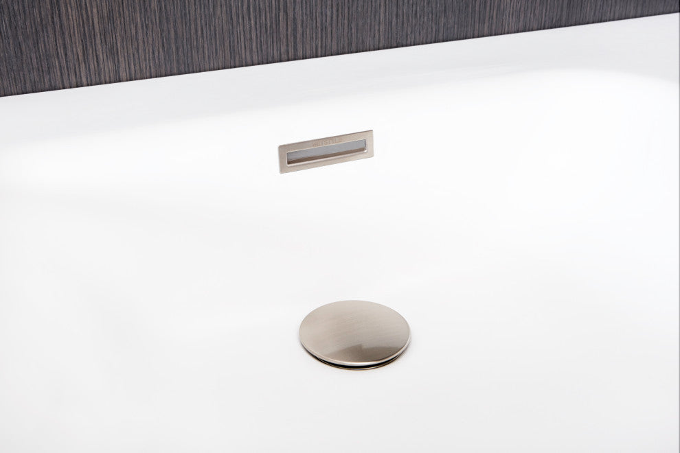 Cube Bath 11 60x32x21, Matte, Brushed Nickel Overflow