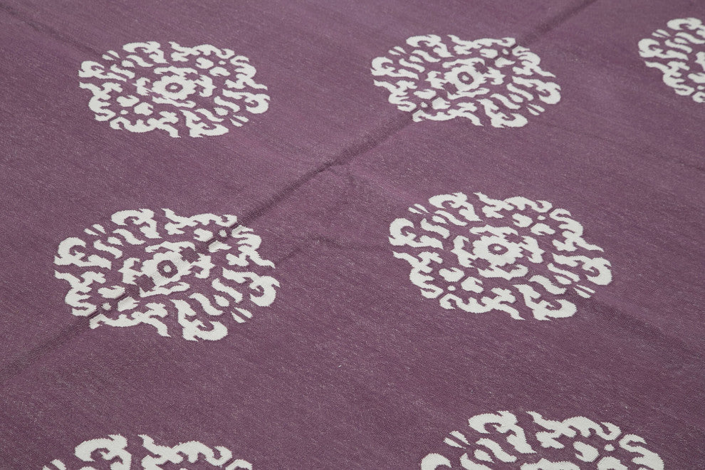 Rug N Carpet - Handmade Wool 9' 1'' x 11' 10'' Flatweave Dhurrie Kilim Rug