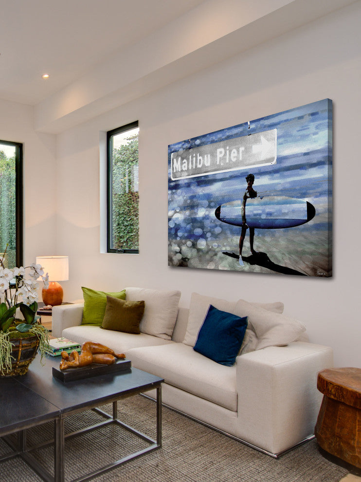 "Malibu Waves" Print on Canvas, 30"x20"