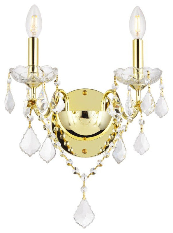 Elegant Lighting V2015W2/RC St. Francis 2 Light 15" Tall Wall - Gold