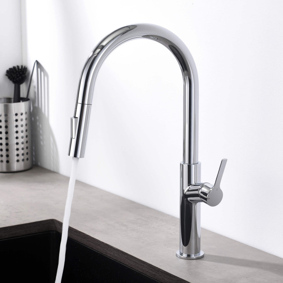 Fusion-T Single Handle Pull Down Sink Faucet With Soap Dispenser, Chrome