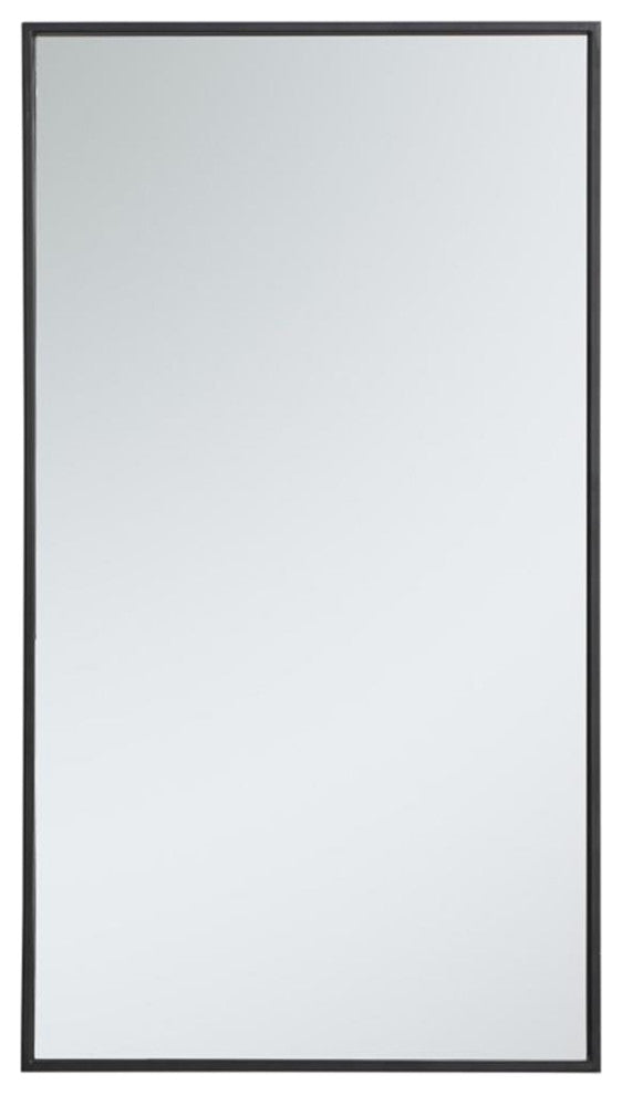 Elegant Decor Eternity 36" x 20" Contemporary Metal Frame Mirror in Black