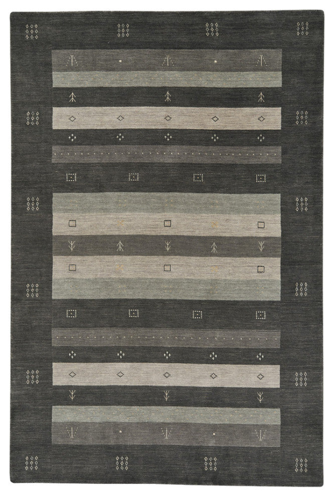 Capel Gava Charcoal 3495_300 Hand Loomed Area Rugs - 9'  X 12' Rectangle