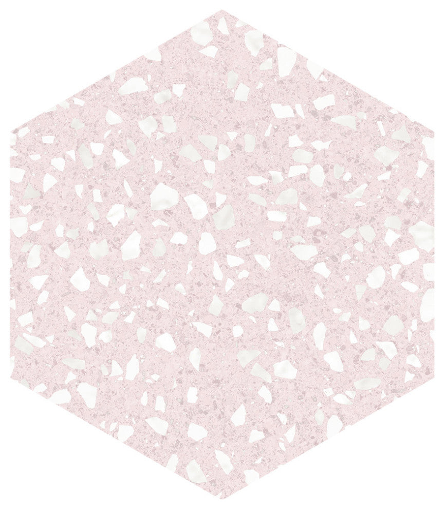 Venice Hex Sky Porcelain Floor and Wall Tile, Pink