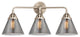 Large Cone Bath Vanity Light, Brushed Satin Nickel, Plated Smoke, Plated Smoke