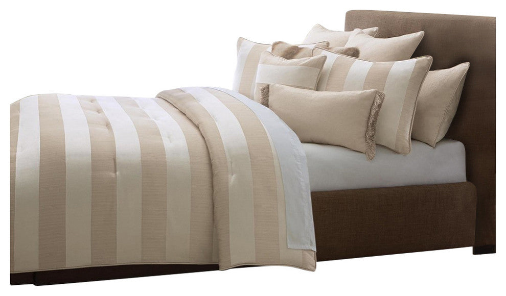 Aico Amini Amalfi 10 pc King Comforter Set in Sand