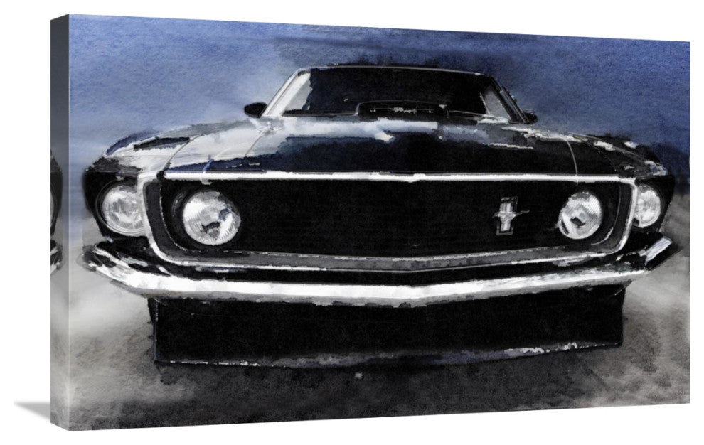 "1968 Ford Mustang Shelby Front Watercolor" Fine Art Print