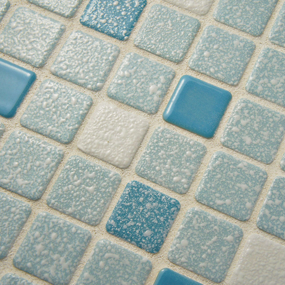 Crystalline Square Blue Porcelain Floor and Wall Tile