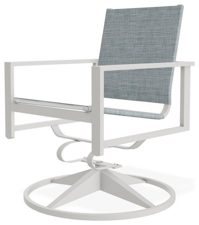 Tribeca Sling Outdoor Swivel Rocker, Charm/Snow