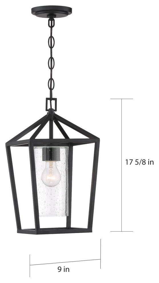 Hopewell One Light Hanging Lantern, Matte Black