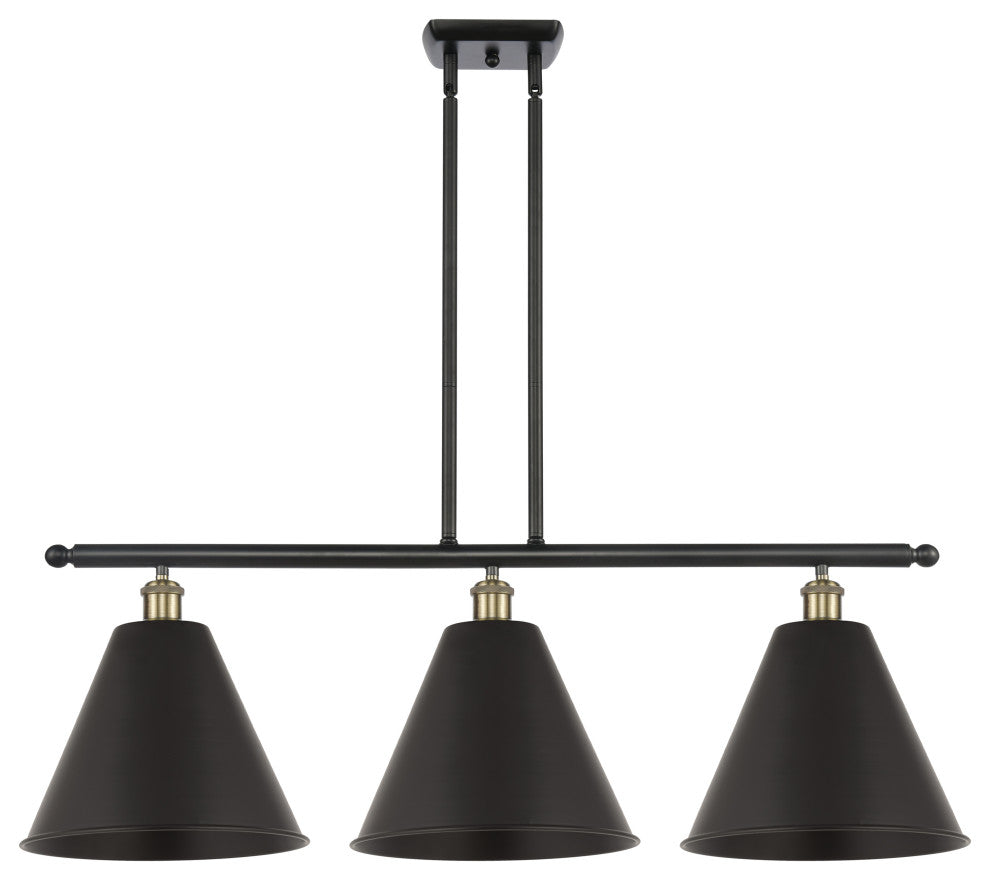 Ballston Cone Island Light, Black Antique Brass, Matte Black