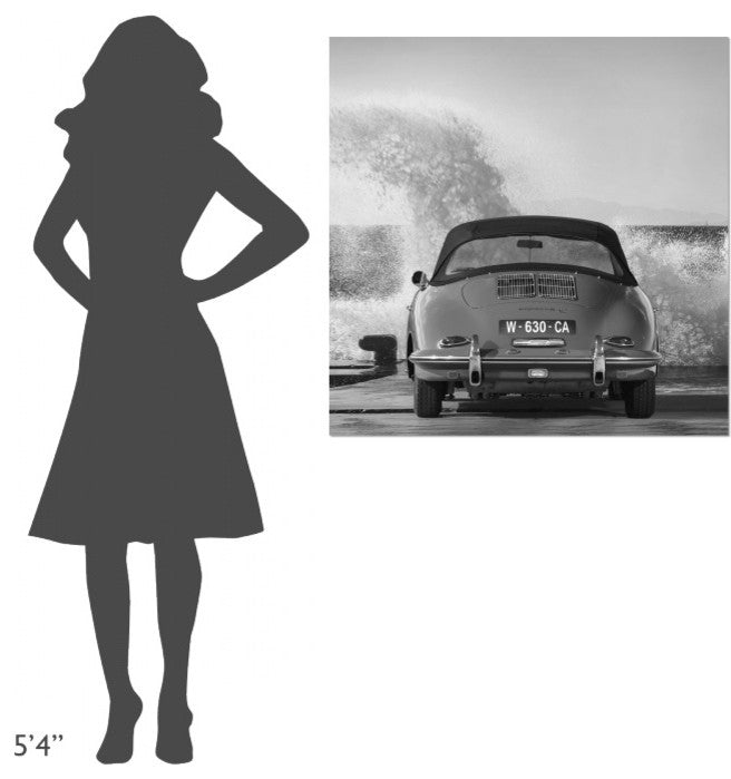 Ocean Waves Breaking on Vintage Beauties (BW detail 1), 36"x36"