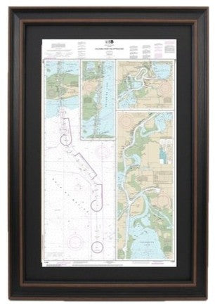 Nautical Chart, Calcasieu River and Approaches, Framed