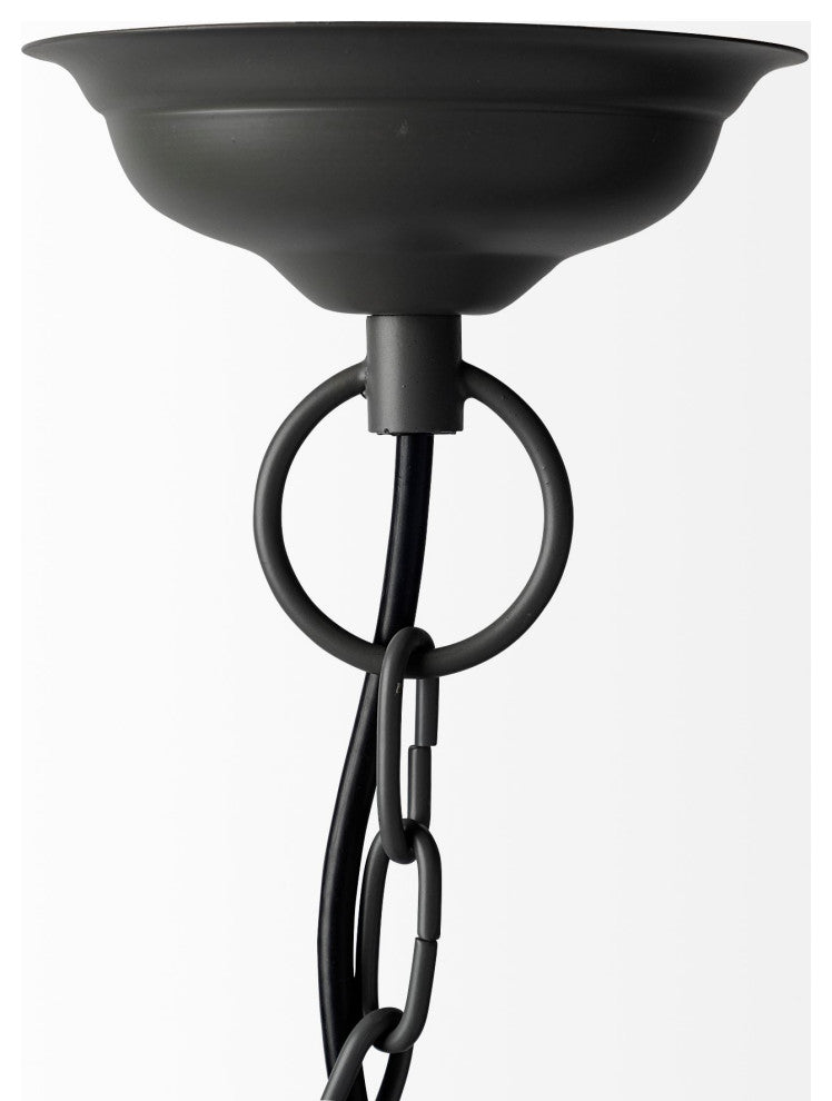 Camila Black Metal Mesh-Style Four Bulb Chandelier