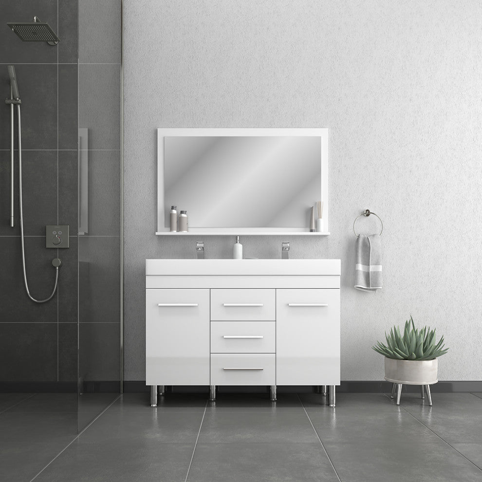 Ripley 48" Double Bathroom Vanity, White