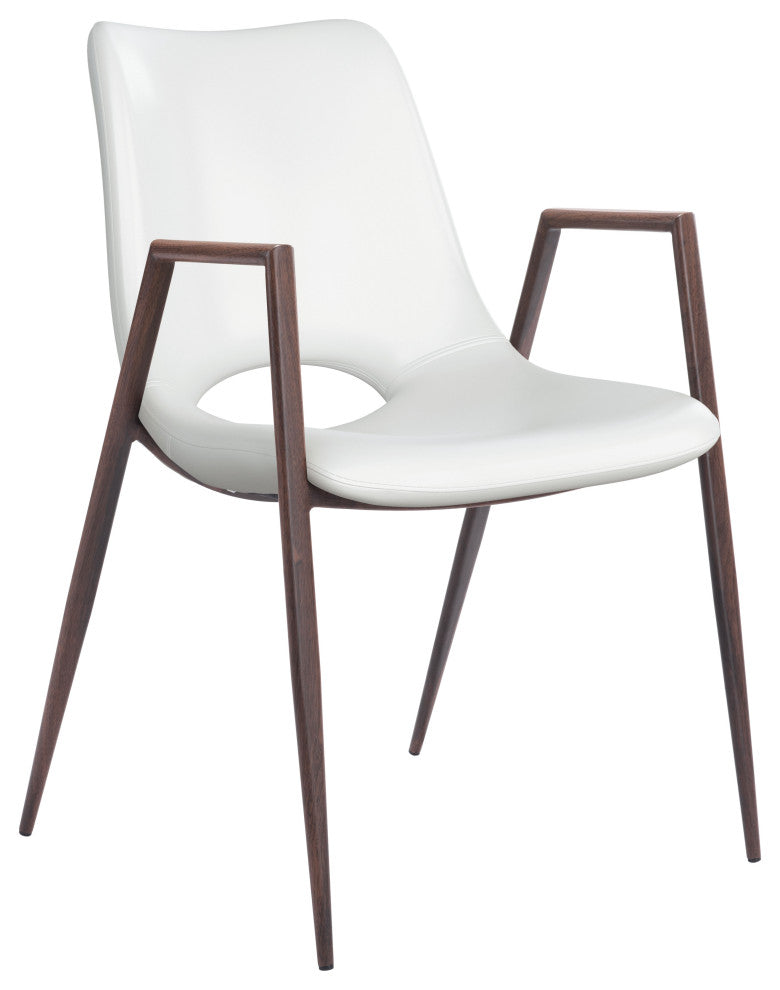 Desi Dining Chair (Set of 2) White & Walnut