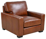 Claudette Top Grain Leather Arm Chair - Chestnut