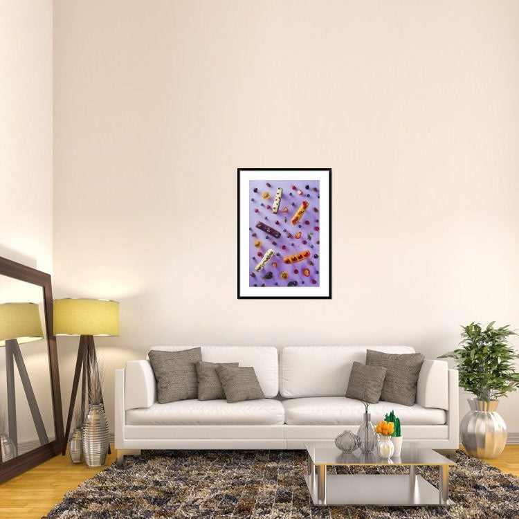 "Sweet Pattern: Eclair" Framed Digital Print by Dina Belenko, 32x44"