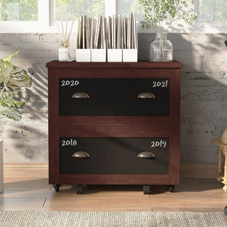 Furniture of America Waterford Wood 2-Drawer File Cabinet in Vintage Walnut