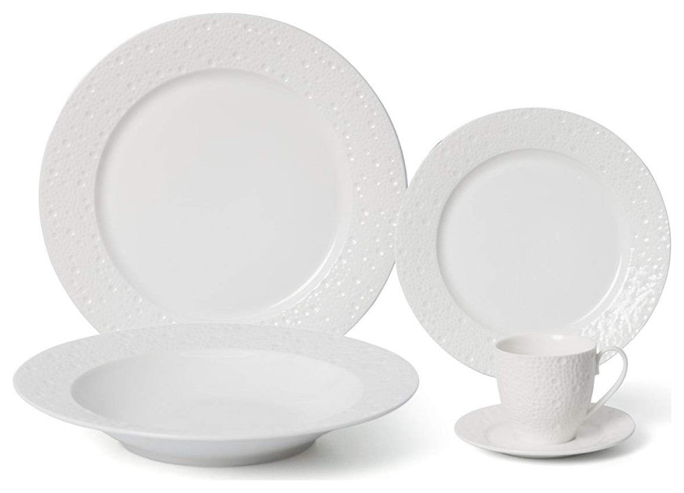 Royalty Porcelain 20-pc Dinner Set for 4, Premium Bone China (Orbit)