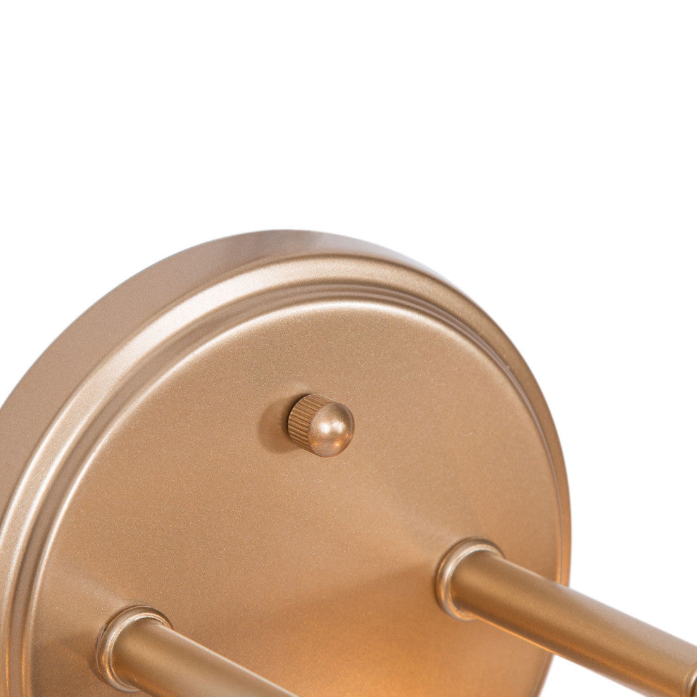 LALUZ 4-Light Matte Gold and Seeded Glass Modern Bathroom Vanity Light