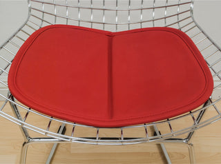 Mid Century Modern Chrome Wire Bar Stool, Red