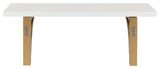 Corblynd Traditional Wood Wall Shelf, White, Gold, 24