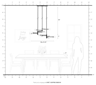 15 Light Black Extra Large Chandelier, Brushed Nickel Accents