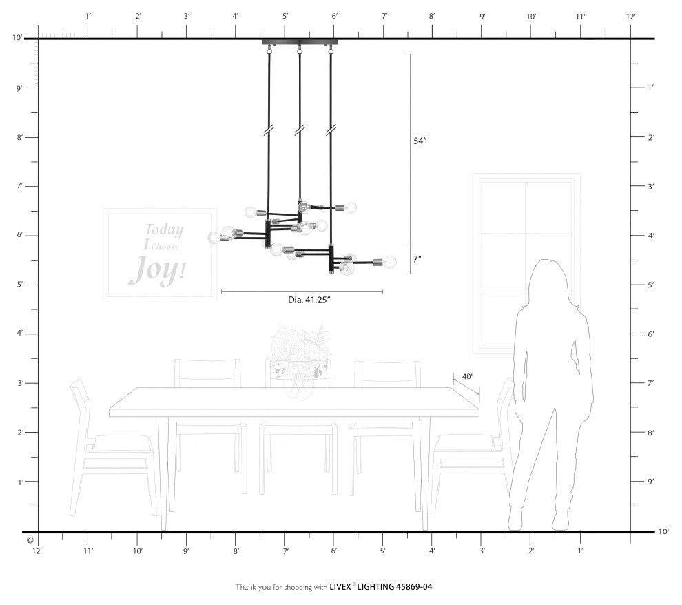 15 Light Black Extra Large Chandelier, Brushed Nickel Accents