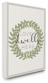 'Love Dwells Here Boxwood Wreath', Stretched Canvas, 16"x1.5"x20"