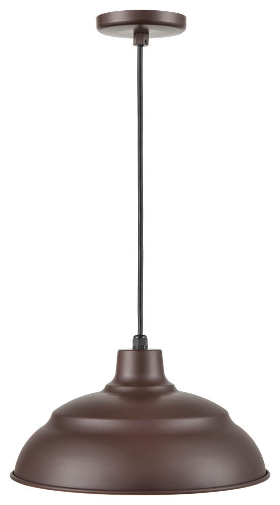 R Series Collection 1 Light 14 in. Architect Bronze RLM Warehouse/Cord Hung