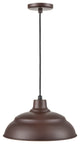 R Series Collection 1 Light 14 in. Architect Bronze RLM Warehouse/Cord Hung