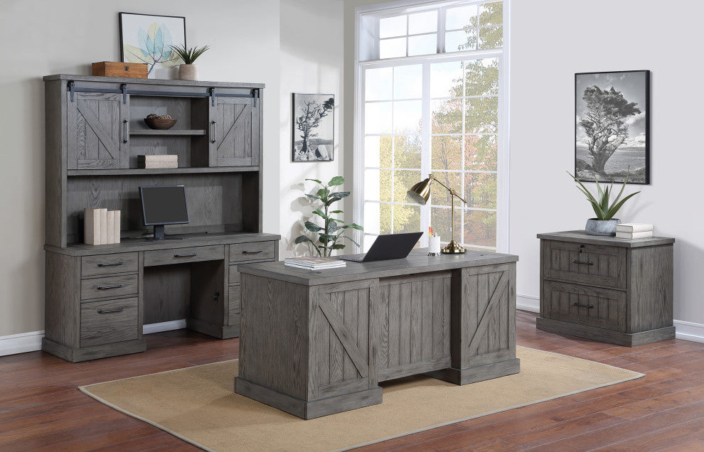 Lateral File With Locking Legal/Letter File Drawer, Fully Assembled, Gray