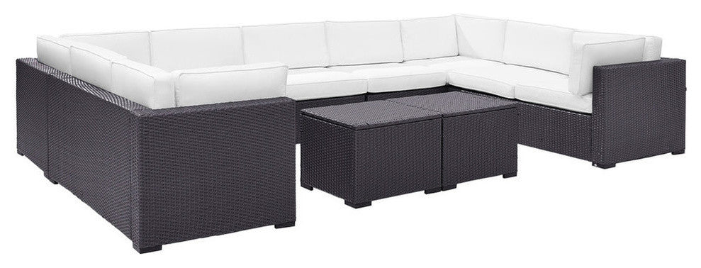 Biscayne 7-Piece Outdoor Wicker Seating Set, White